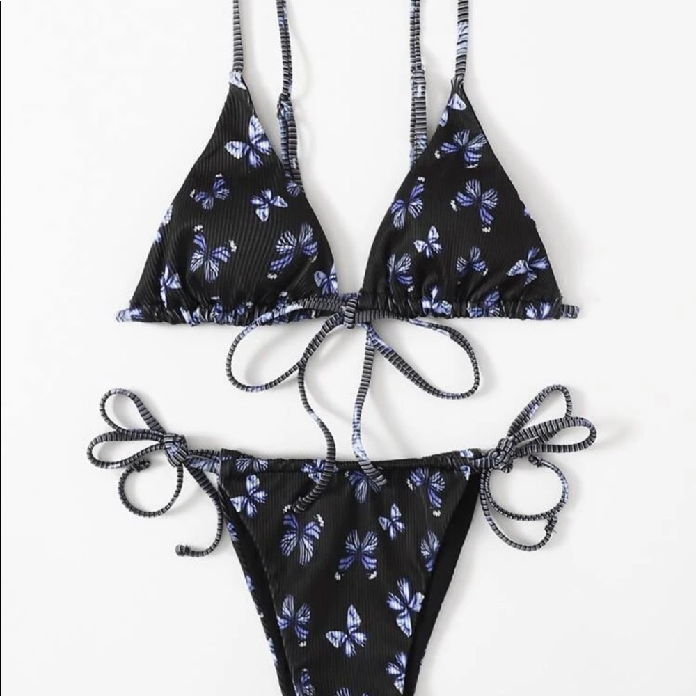 Butterfly print bathing suit